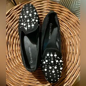 E Collection Black and White  Espadrille Platforms